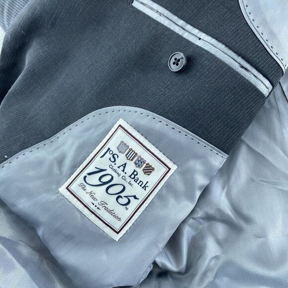 JOS. A. Bank 1905 Custom Made Mens Black Wool Blazer Jacket Size 48L 3722 - Picture 3 of 10